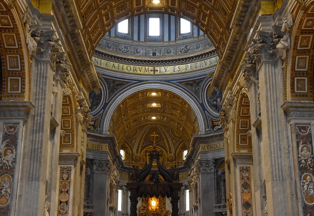 Interior of the St. Peter's Basilica in Vatican City