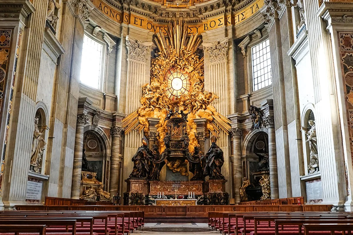 Interior of the St. Peter's Basilica in Vatican City